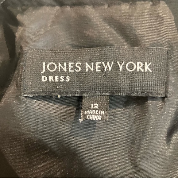 JONES NEW YORK Sz 12 Wrap Silk Cotton Sheer Tab Sleeve Floral  Hem Bow Dress - Picture 8 of 17